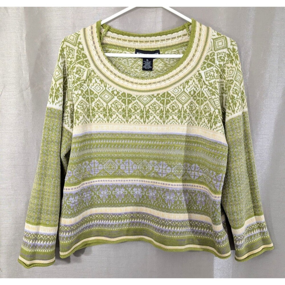Norton Mcnaughton Women XL Scandanavian Print Ski Sweater Cotton Blend Bohemian